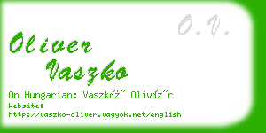 oliver vaszko business card